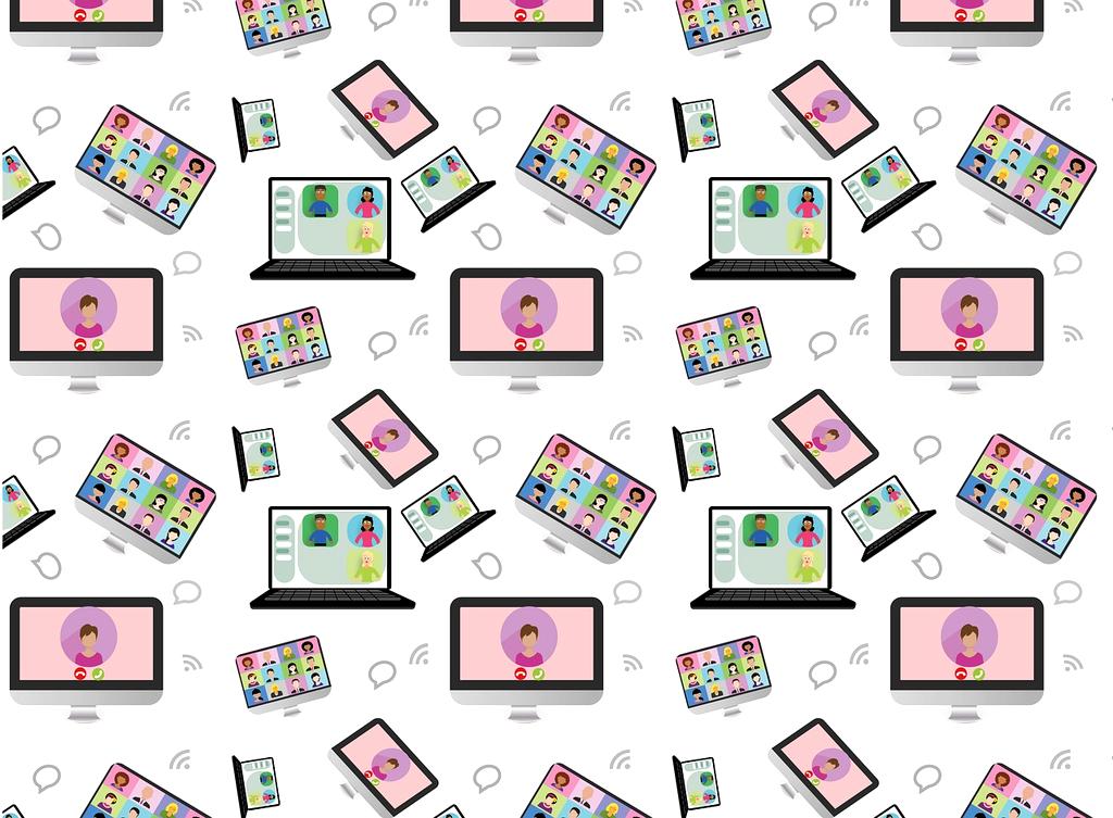 Networking course with global digital network illustration