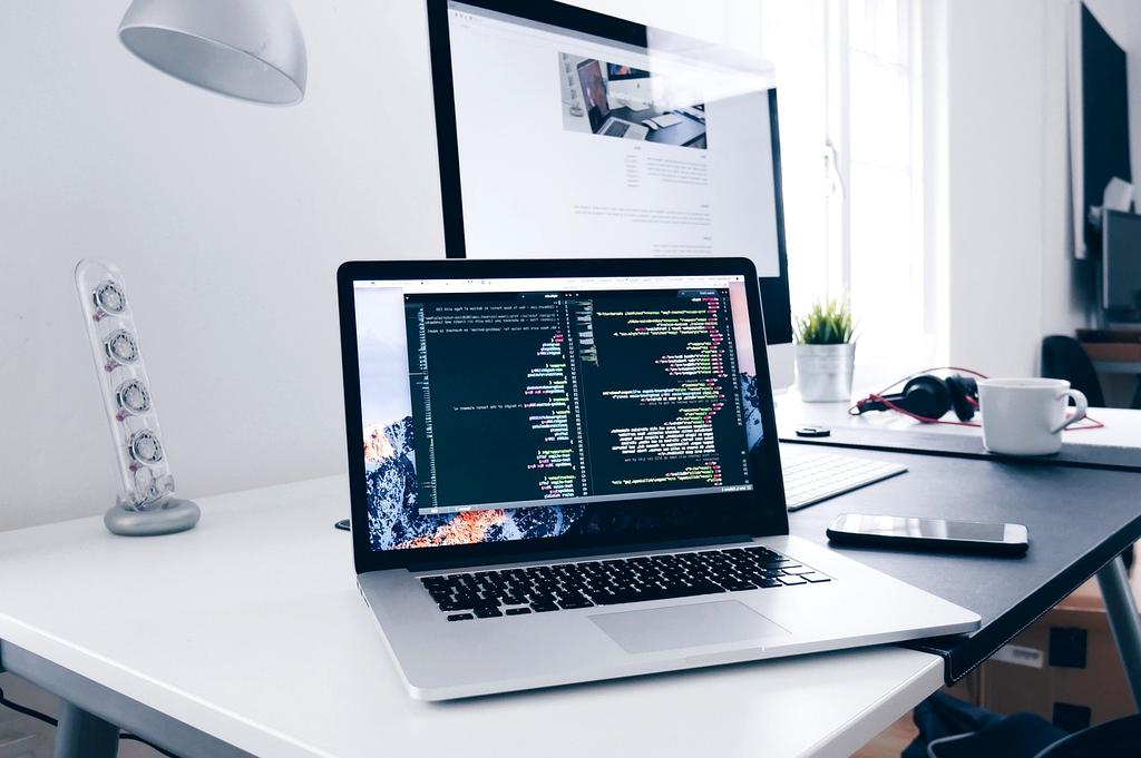 Software development course with coding illustration